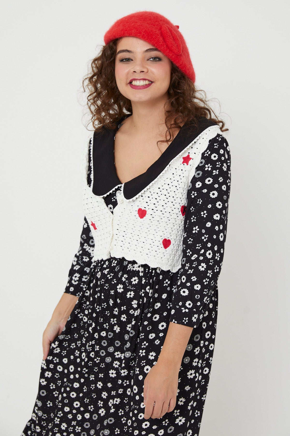 STEVIE DRESS | Polka Retro Floral - Keko Studio