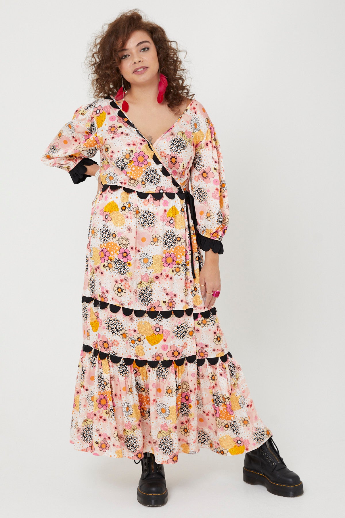 ARETHA DRESS | Pink Power Love Flower - Keko Studio