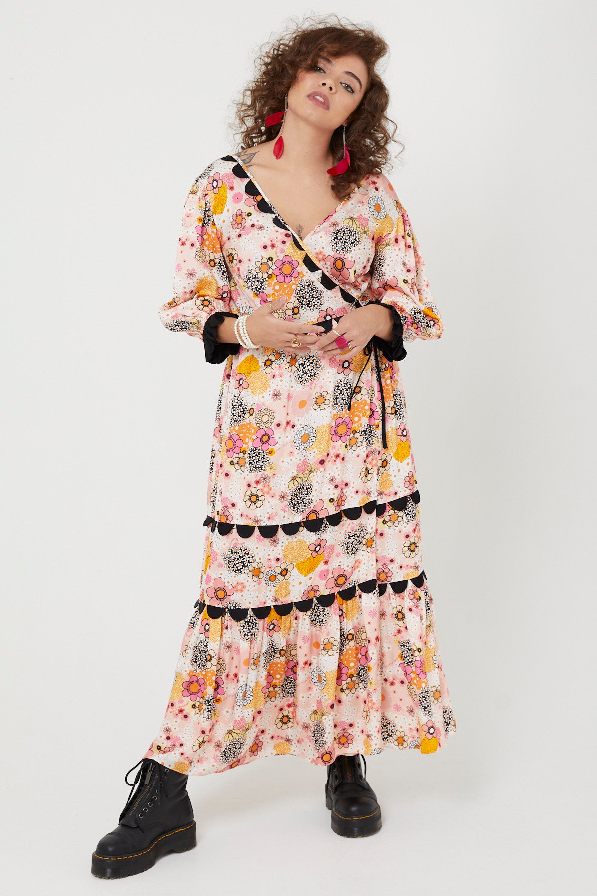 ARETHA DRESS | Pink Power Love Flower - Keko Studio