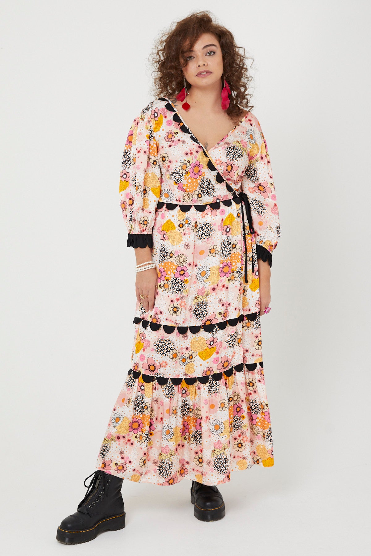 ARETHA DRESS | Pink Power Love Flower - Keko Studio