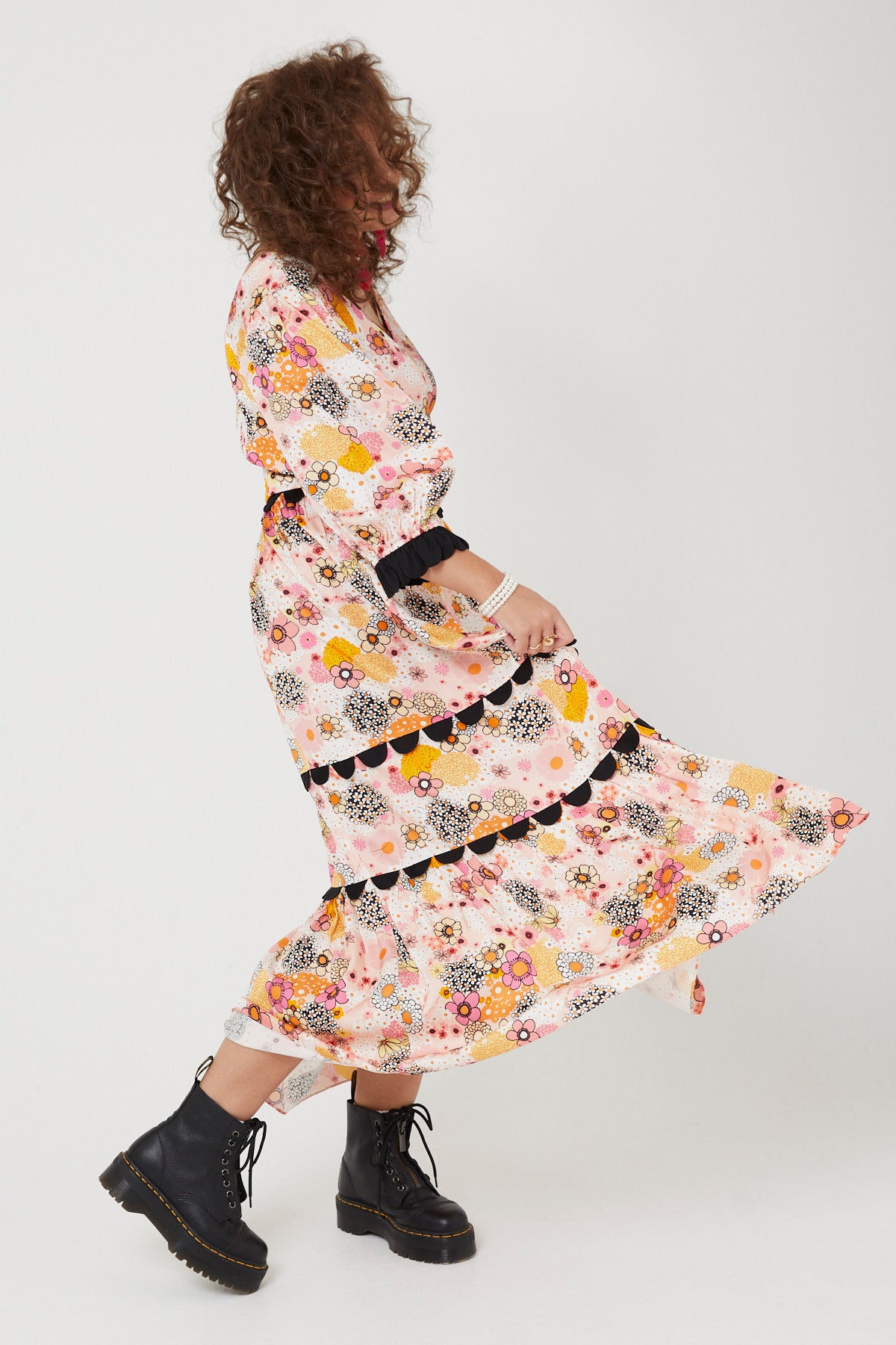 ARETHA DRESS | Pink Power Love Flower - Keko Studio