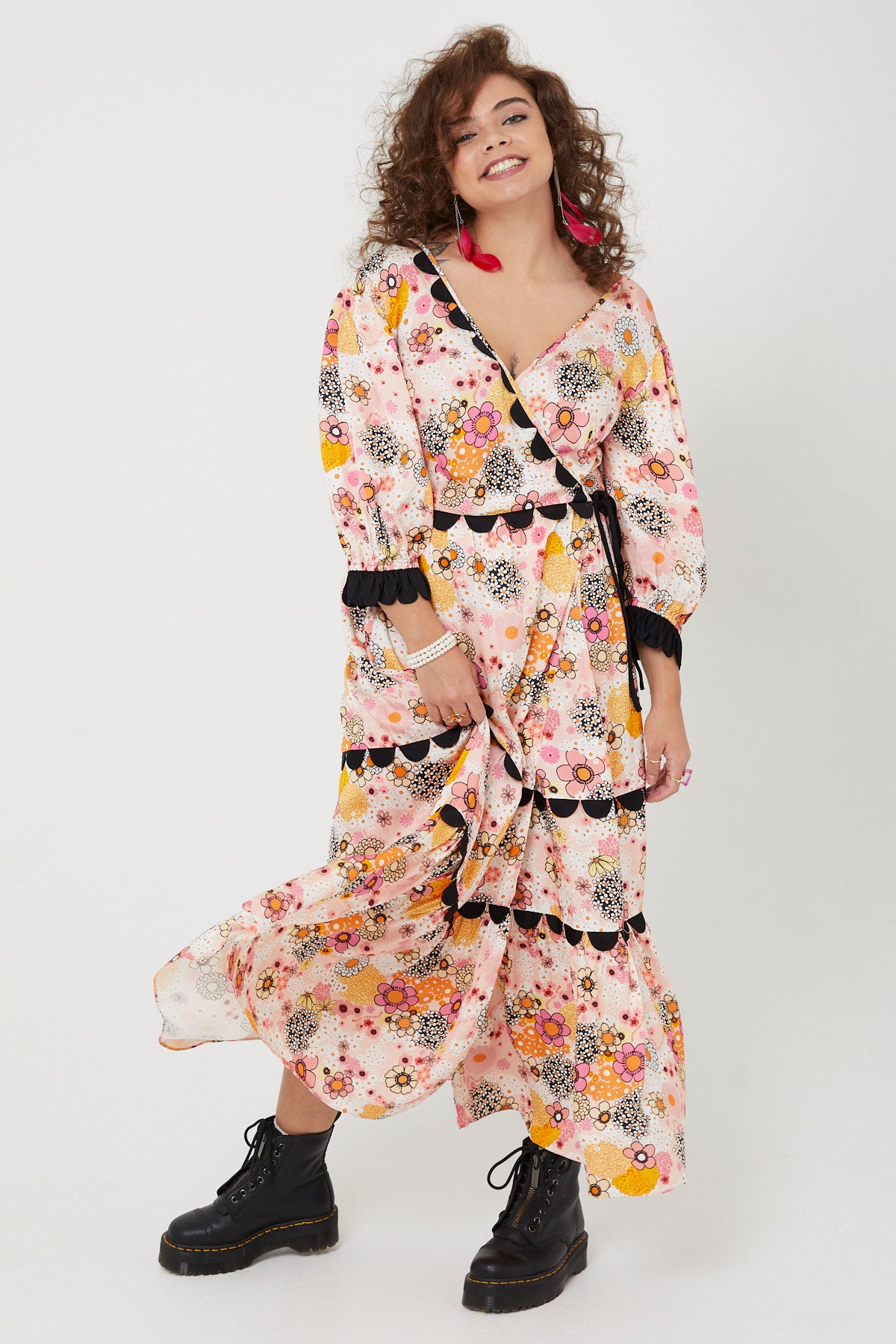 ARETHA DRESS | Pink Power Love Flower - Keko Studio