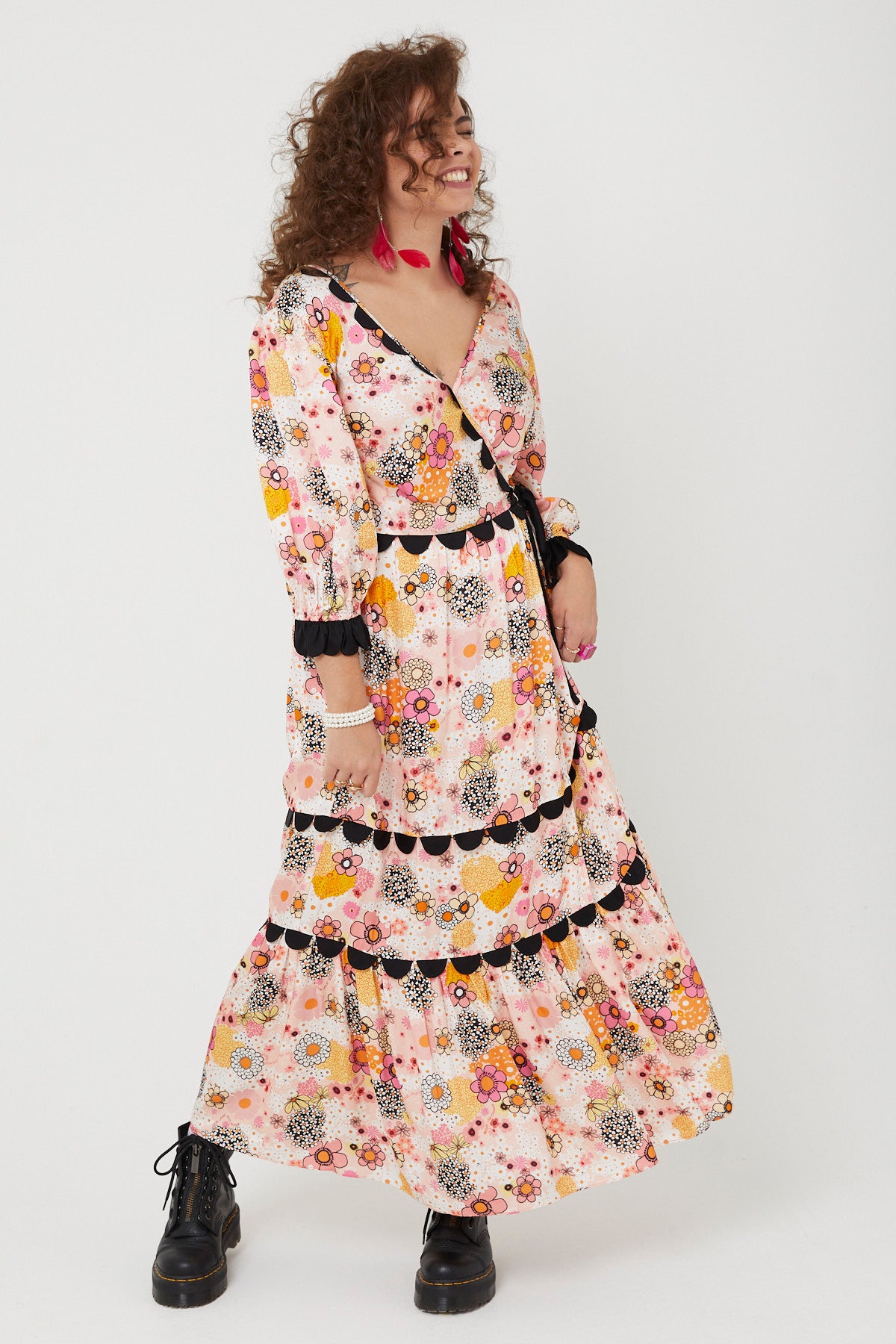 ARETHA DRESS | Pink Power Love Flower - Keko Studio