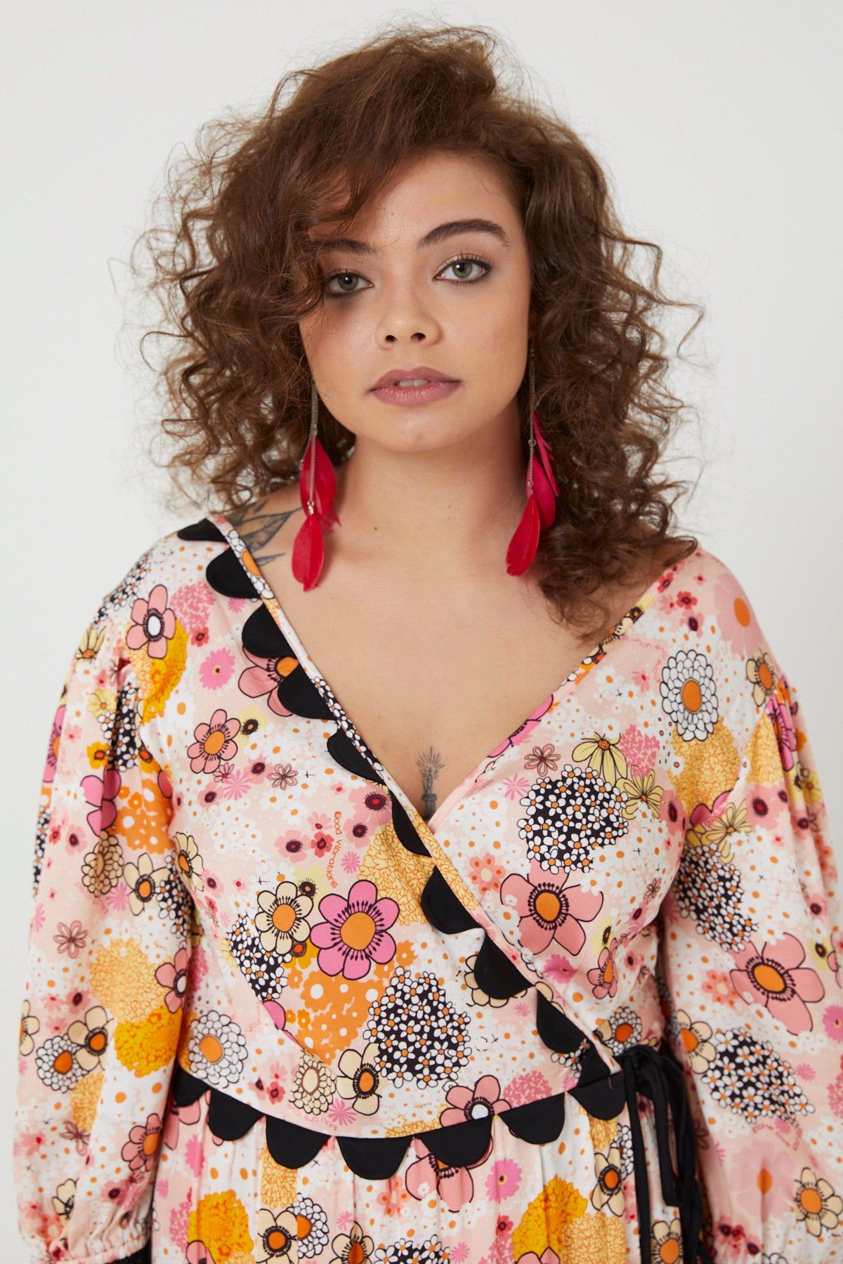 ARETHA DRESS | Pink Power Love Flower - Keko Studio