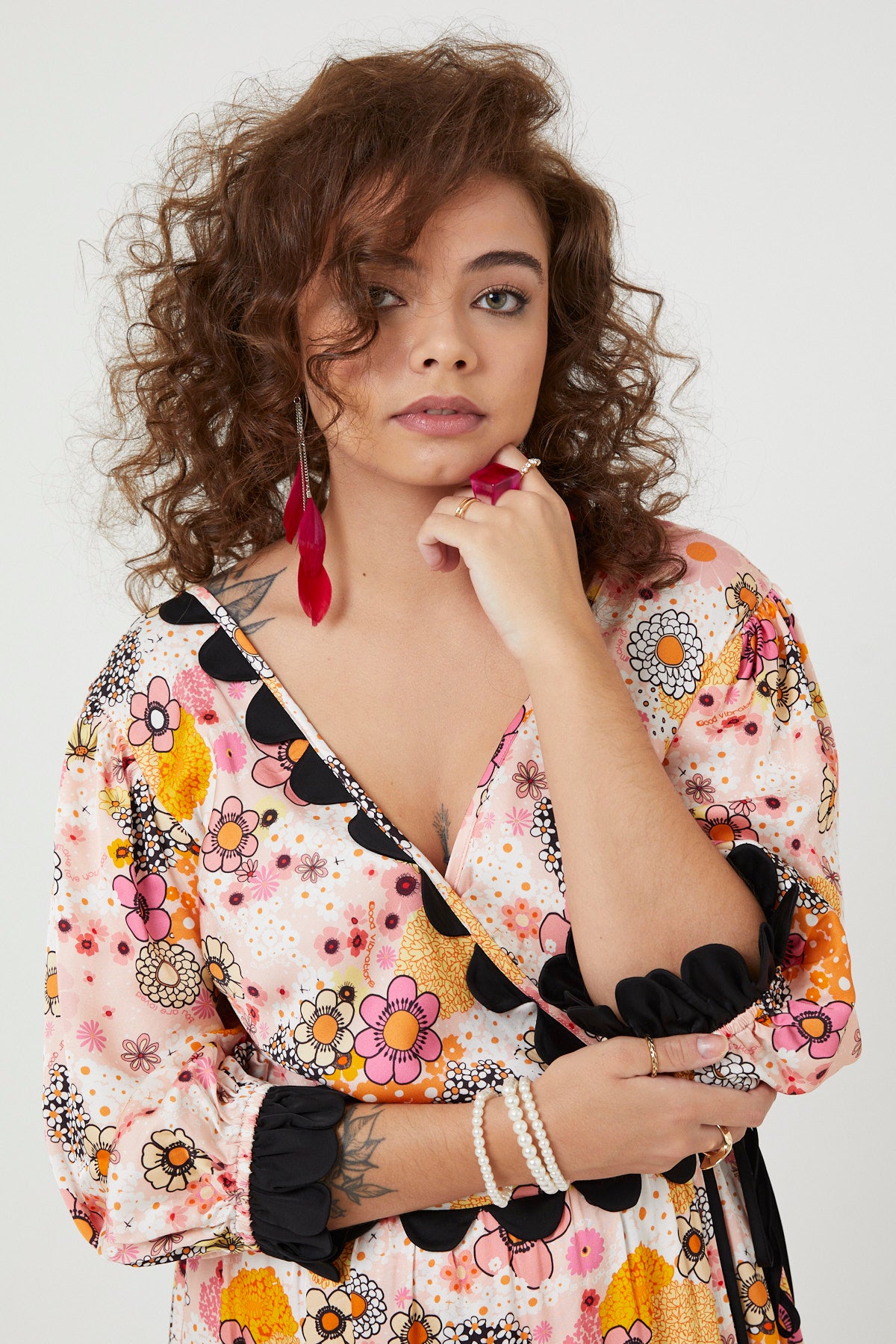 ARETHA DRESS | Pink Power Love Flower - Keko Studio