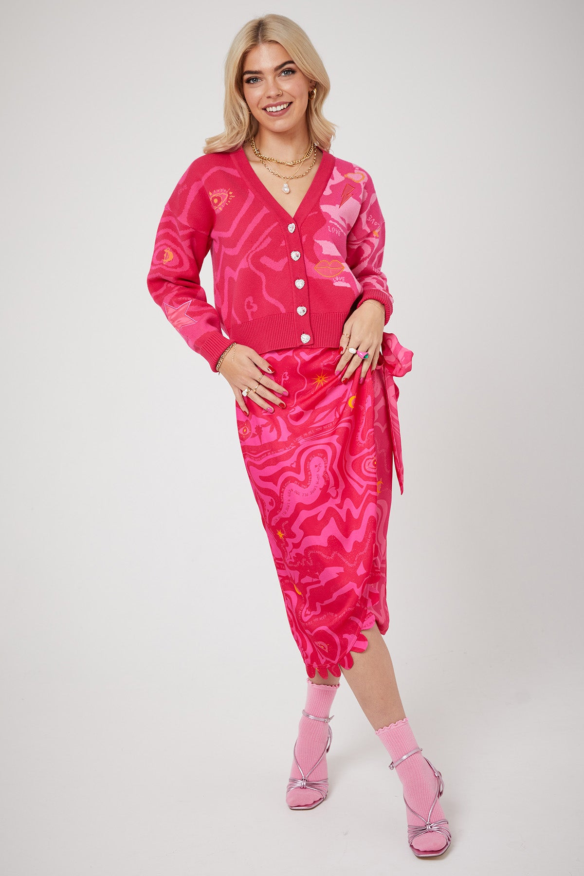 WHOLE LOTTA LOVE CARDIGAN | Pink x - Keko Studio
