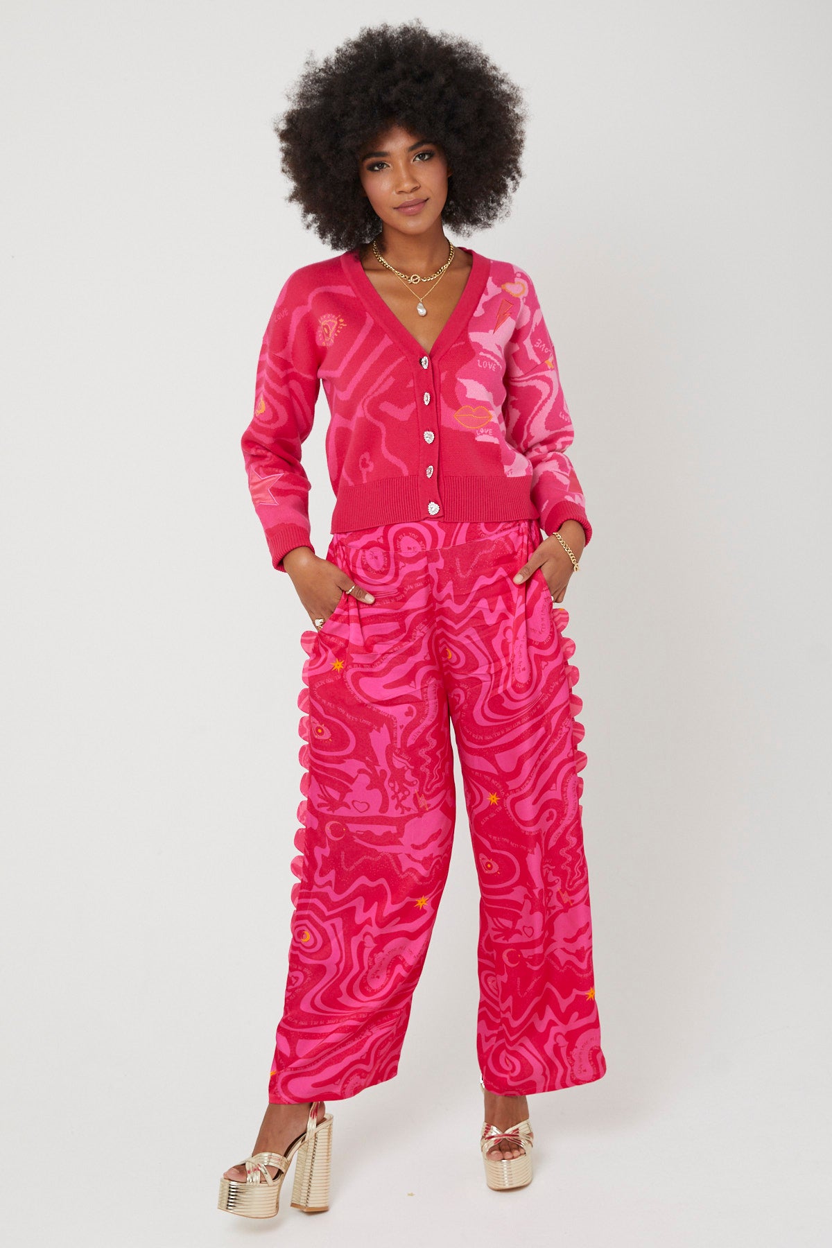 WHOLE LOTTA LOVE CARDIGAN | Pink x - Keko Studio