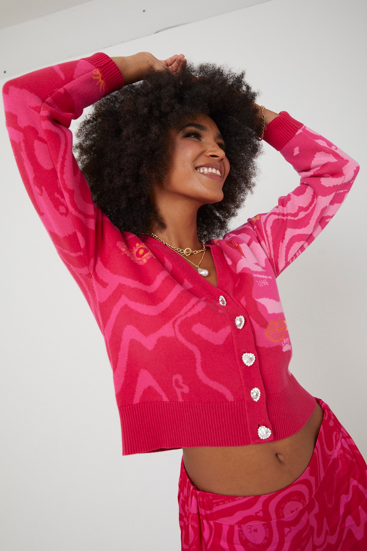 WHOLE LOTTA LOVE CARDIGAN | Pink x - Keko Studio