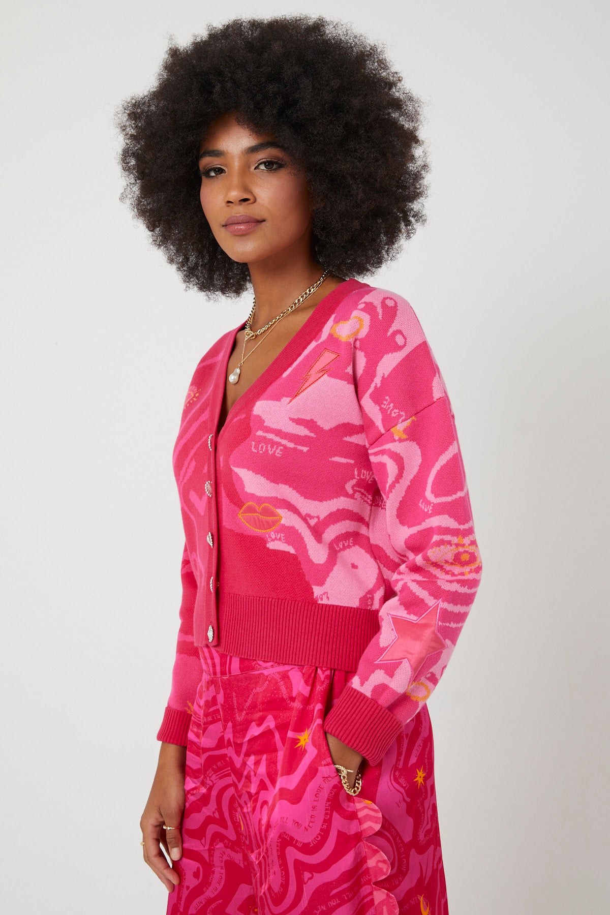 WHOLE LOTTA LOVE CARDIGAN | Pink x - Keko Studio