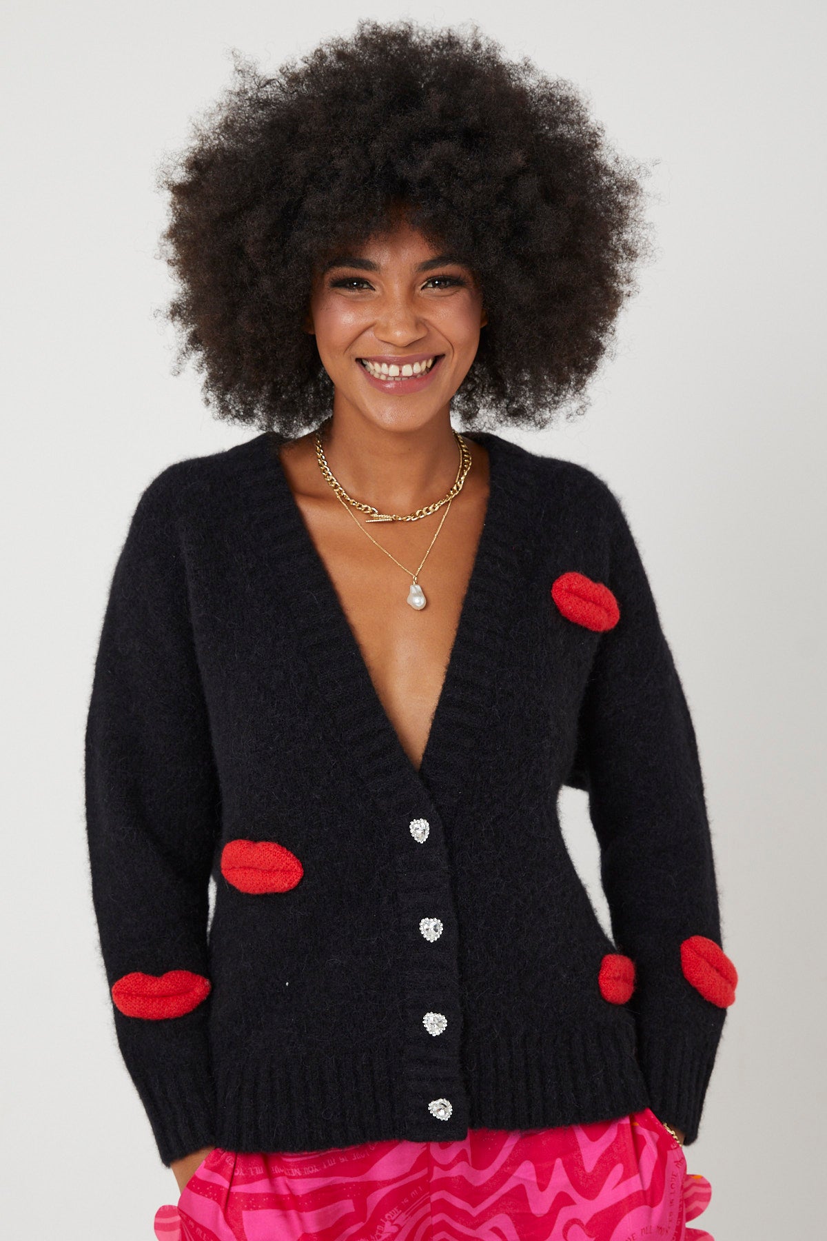 MICKS LIPS CARDI | Black - Keko Studio