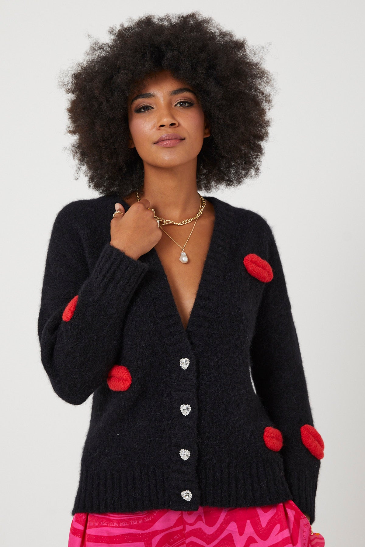 MICKS LIPS CARDI | Black - Keko Studio