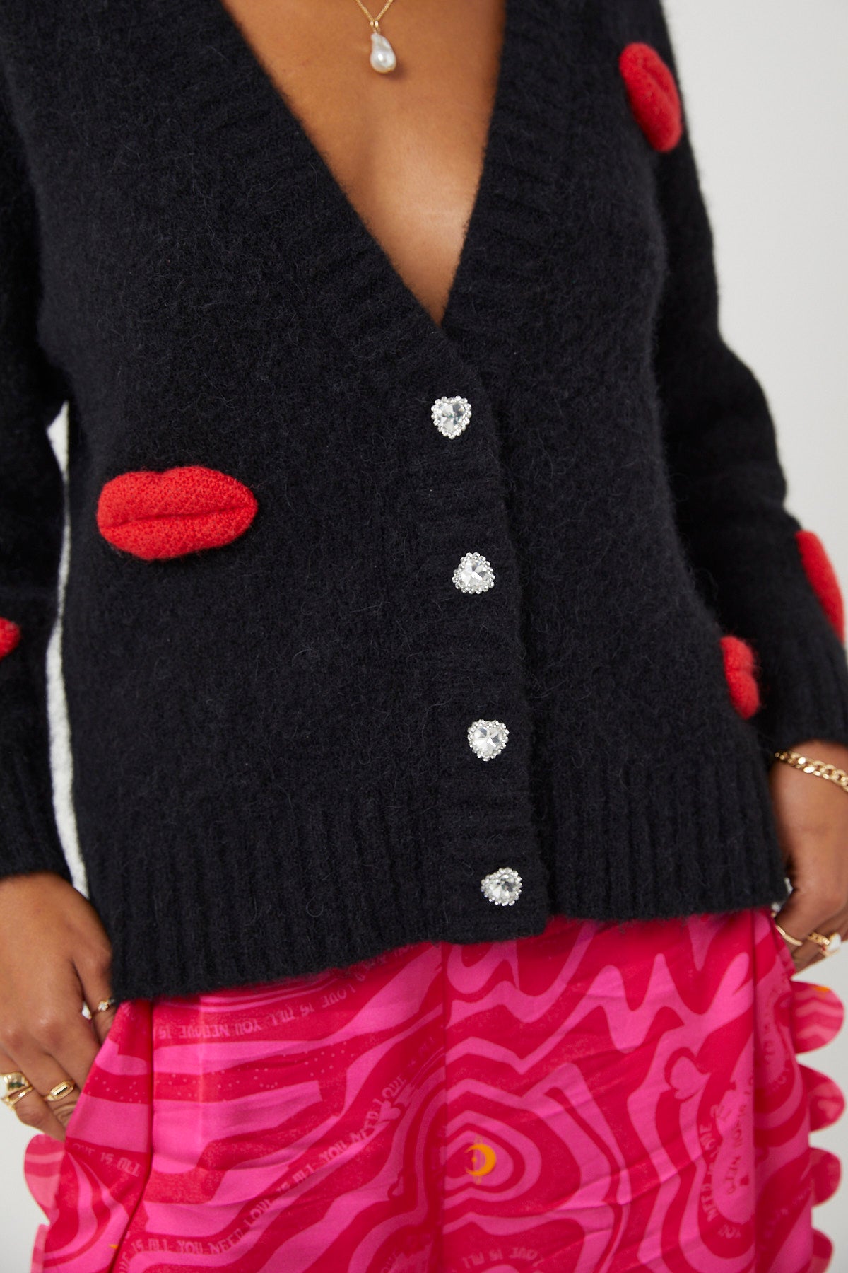 MICKS LIPS CARDI | Black - Keko Studio