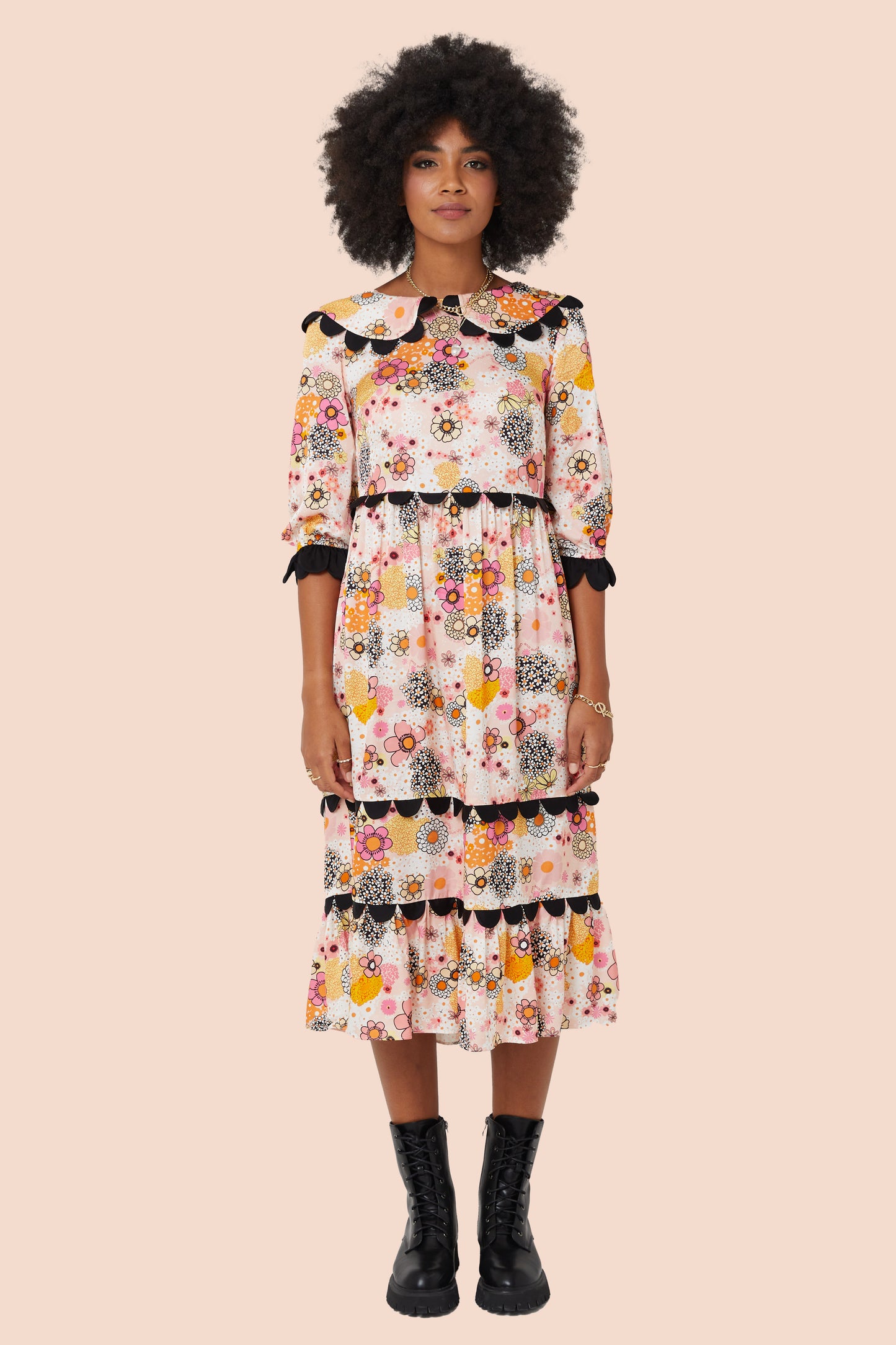 MARIAH DRESS | Pink Power Love Flower - Keko Studio