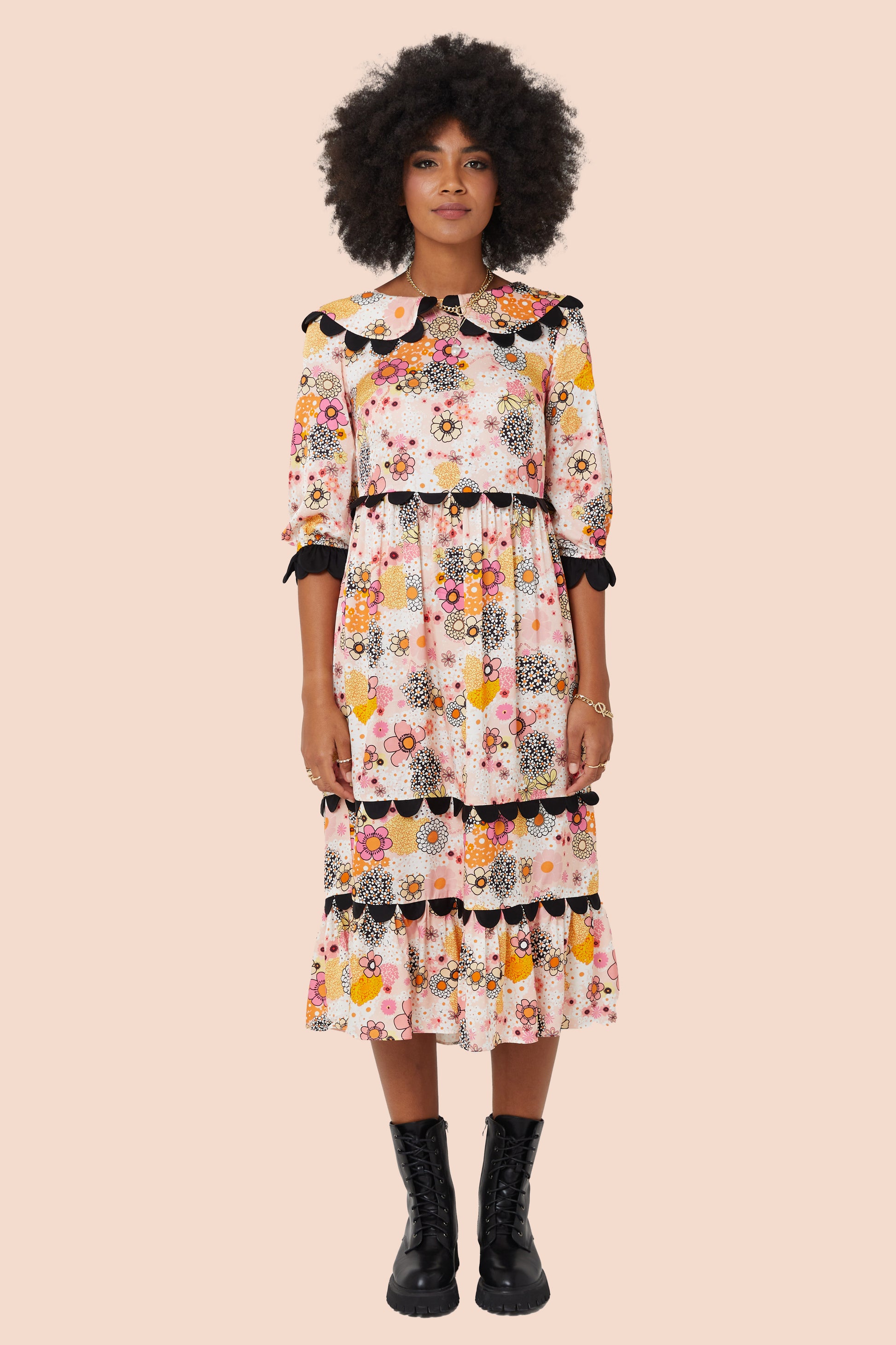 MARIAH DRESS | Pink Power Love Flower - Keko Studio