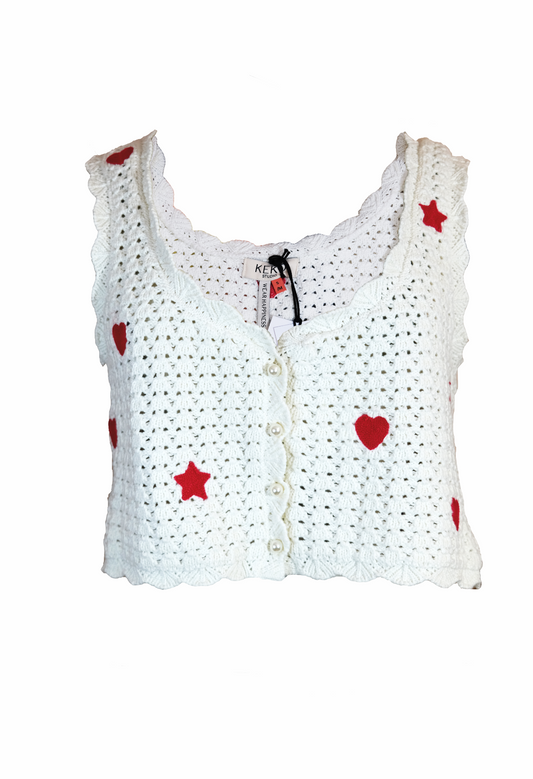 KEKO LOVES CROCHET VEST | Cream - Keko Studio