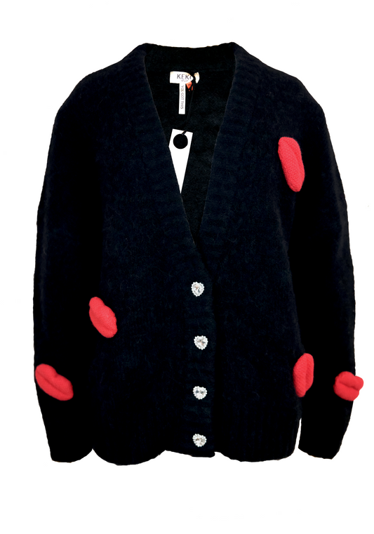 MICKS LIPS CARDI | Black - Keko Studio