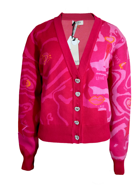 WHOLE LOTTA LOVE CARDIGAN | Pink x - Keko Studio