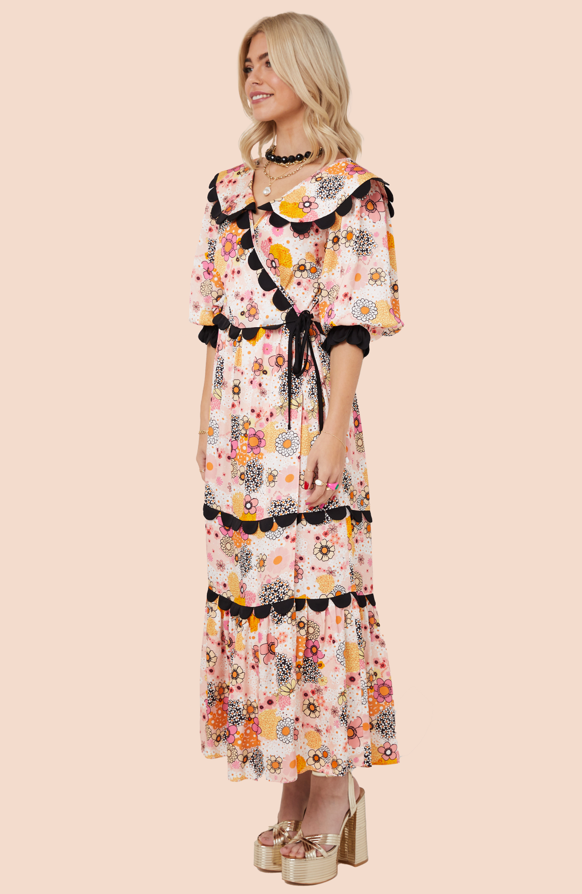 ARETHA DRESS | Pink Power Love Flower - Keko Studio