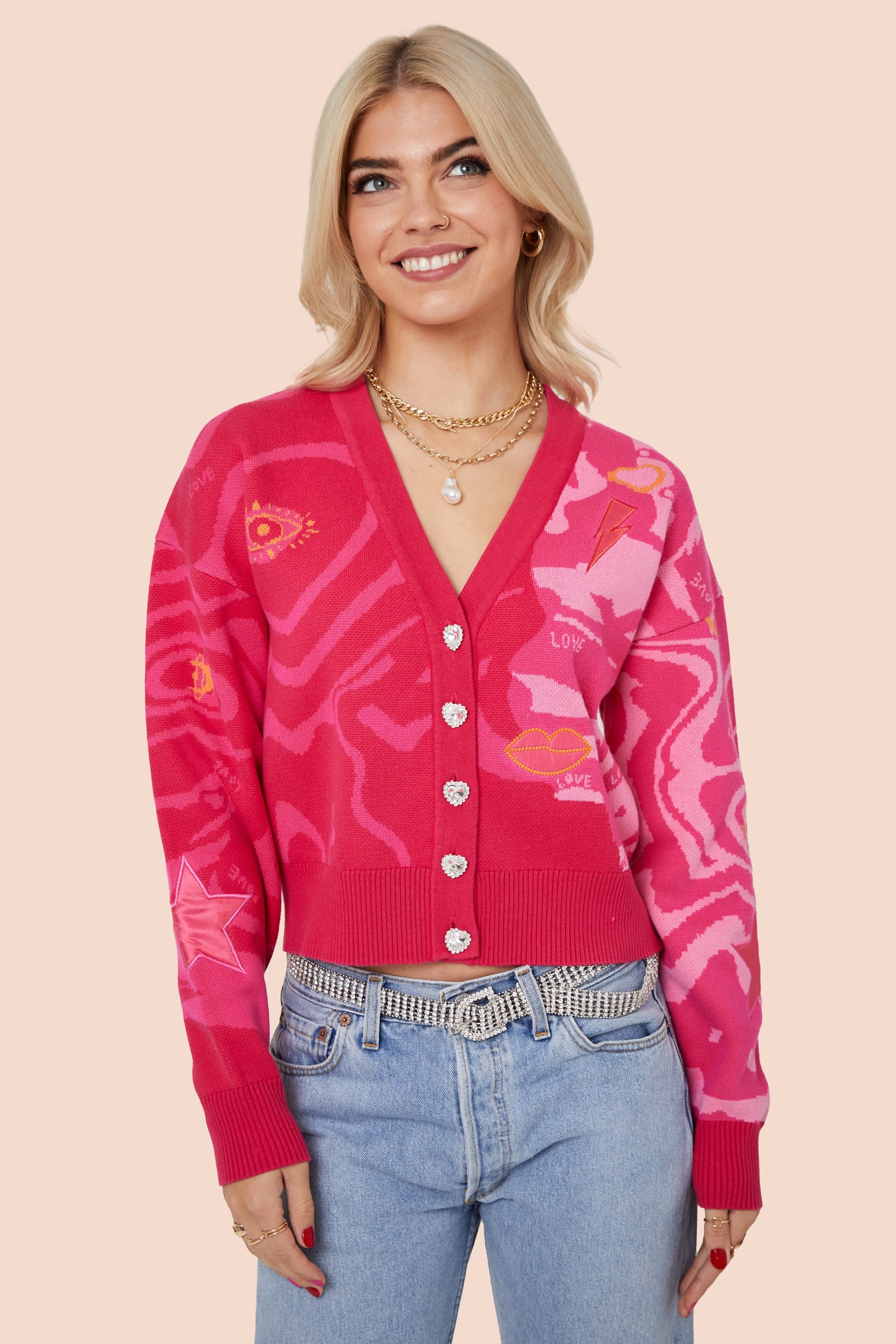 WHOLE LOTTA LOVE CARDIGAN | Pink x - Keko Studio