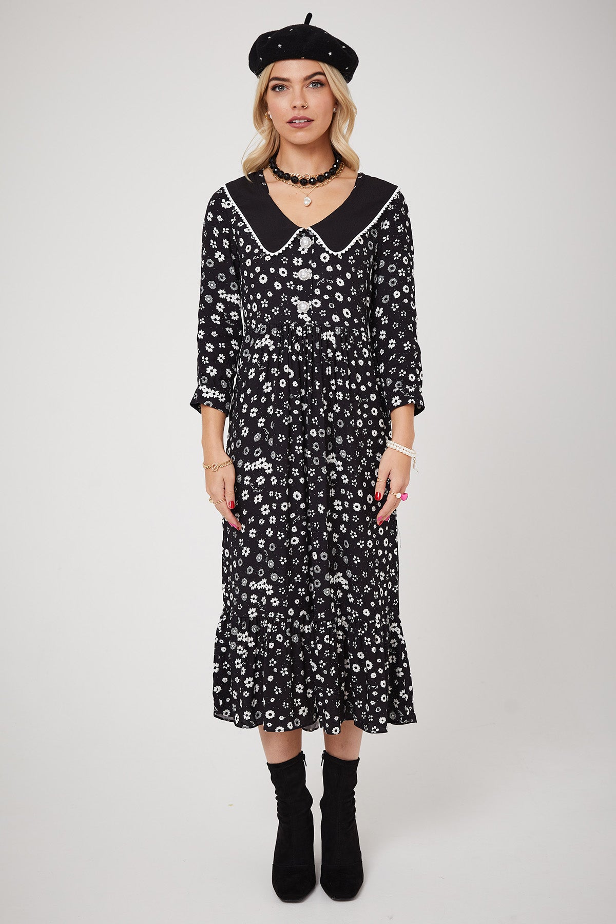 STEVIE DRESS | Polka Retro Floral - Keko Studio